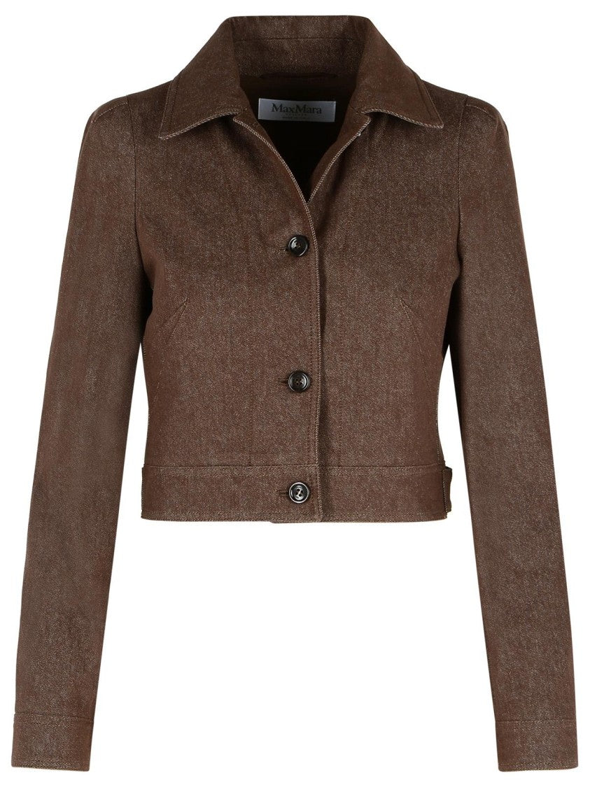 Max Mara Carpa' Brown Cotton Blazer