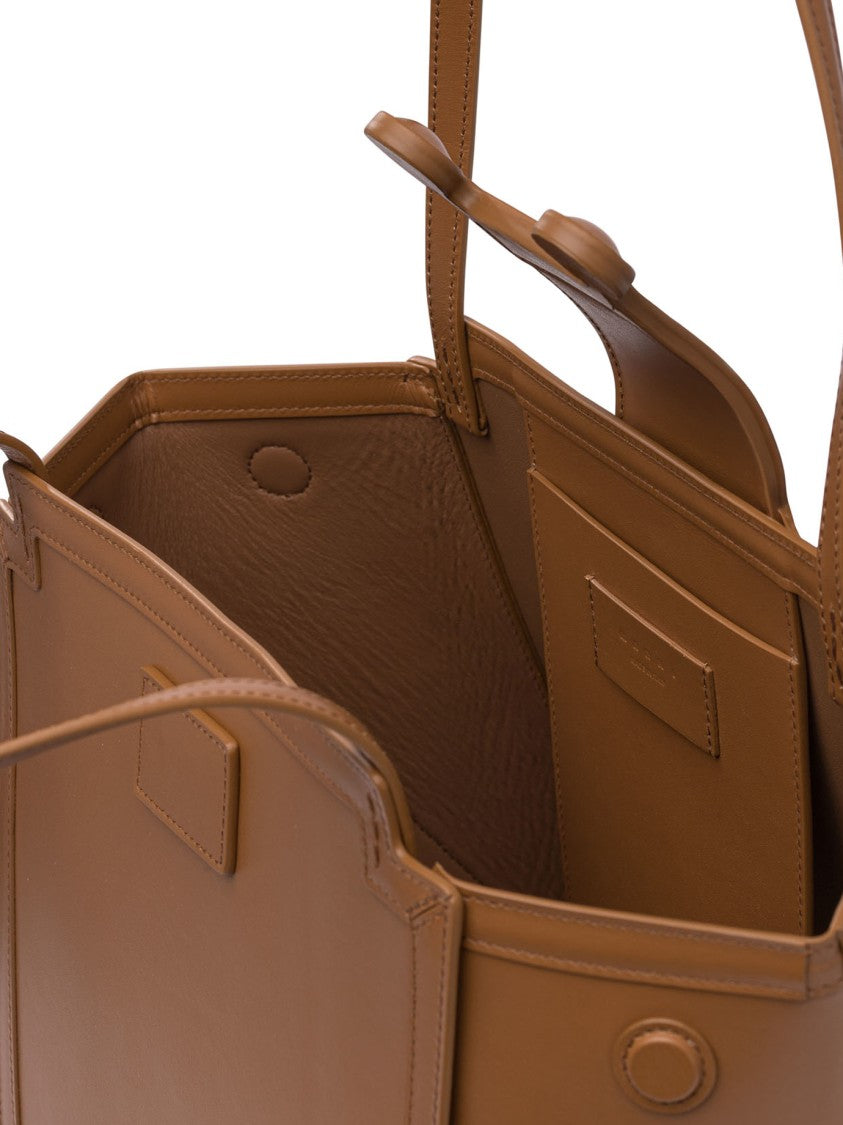 Marni Structured Brown Leather Shoulder Bag