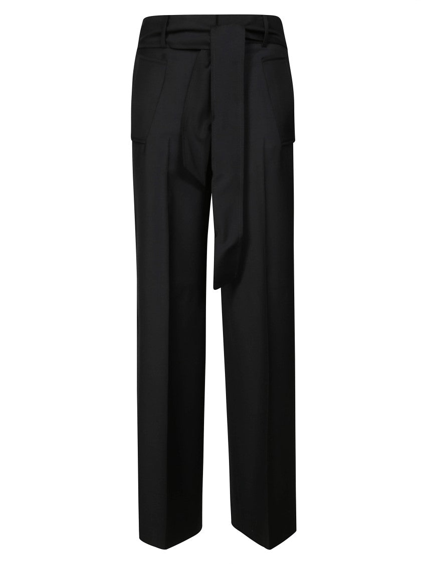 Incotex High-Waisted Wide-Leg Pants With Fabric Belt Tie