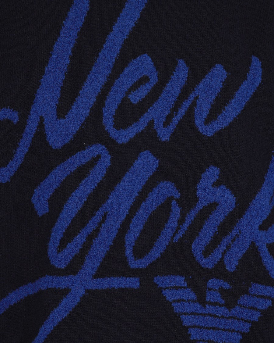 Emporio Armani Regular-Fit Virgin Wool Sweater With Contrasting Logo