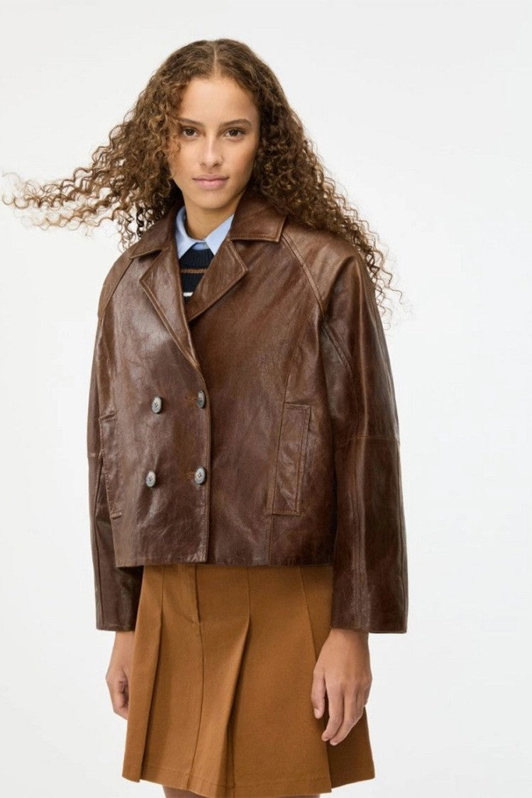 I Blues Brown Leather Jacket