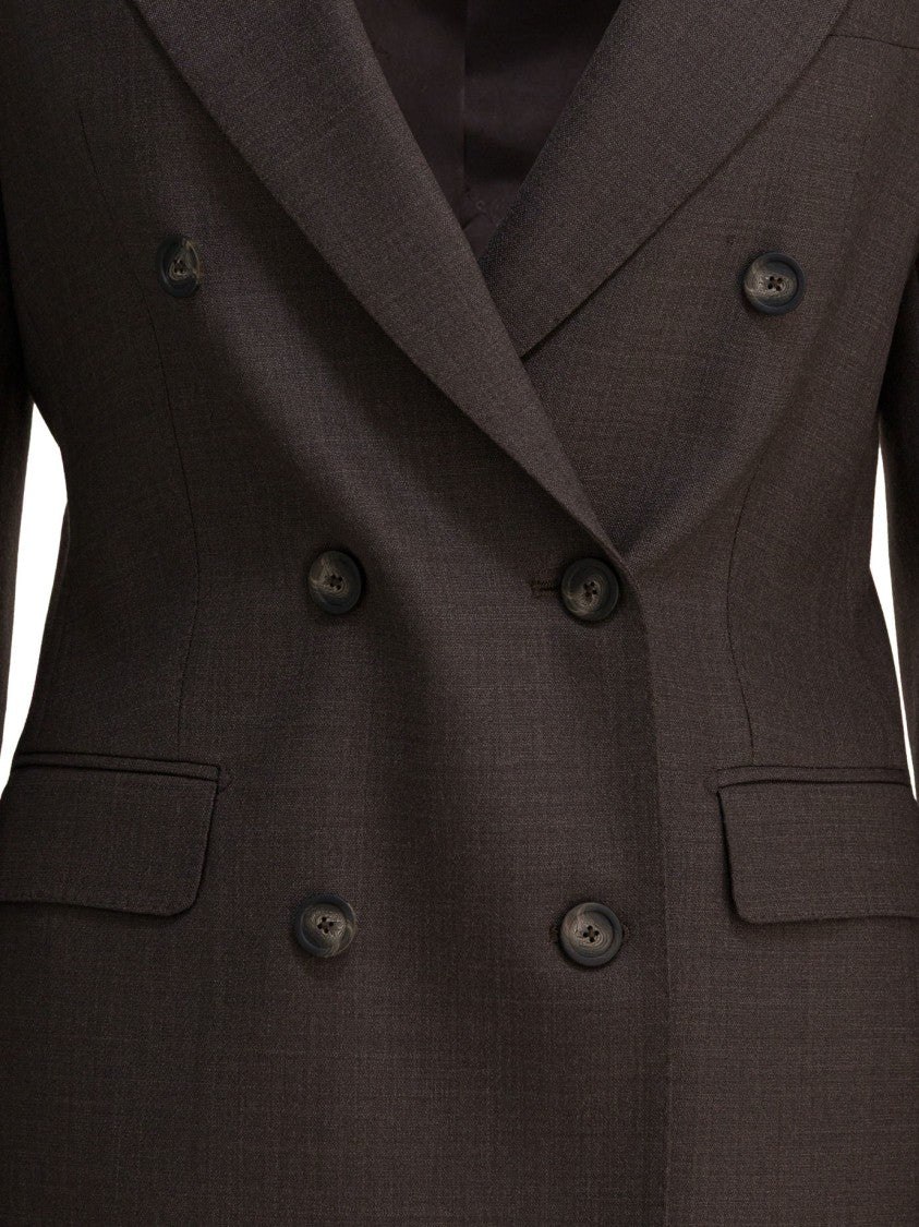 Tagliatore Tailored Brown Double-Breasted Jacket