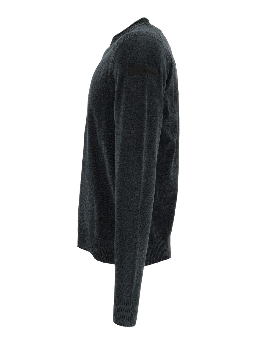 Rrd Plush Velvet Round-Neck Knit Sweater