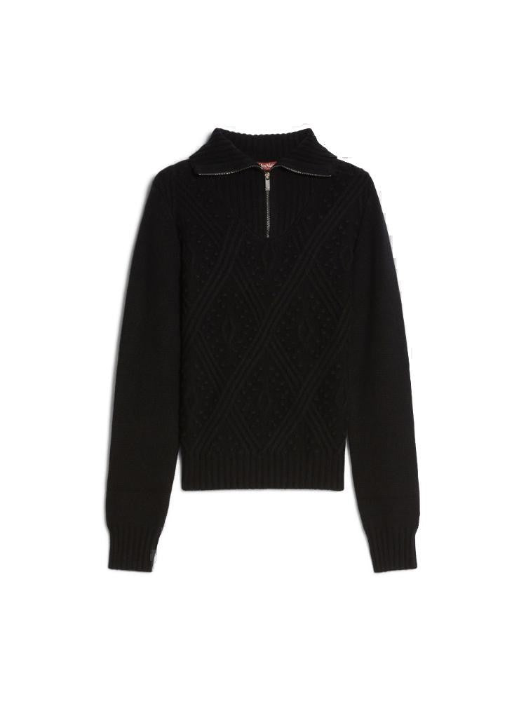 Max Mara Cashmere-Blend Black Jumper With High Neck