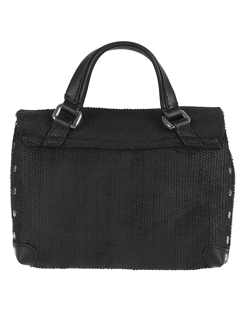 Zanellato Textured Black Leather Crossbody Bag