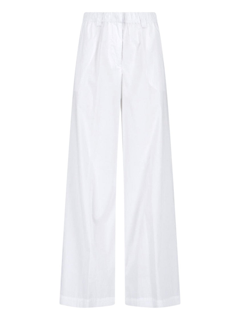Aspesi Wide Cotton Blend Trousers – White