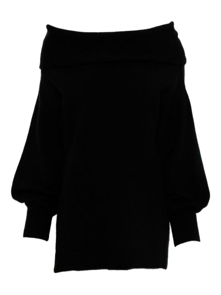 Malo Relaxed Fit Black Crew-Neck Sweater