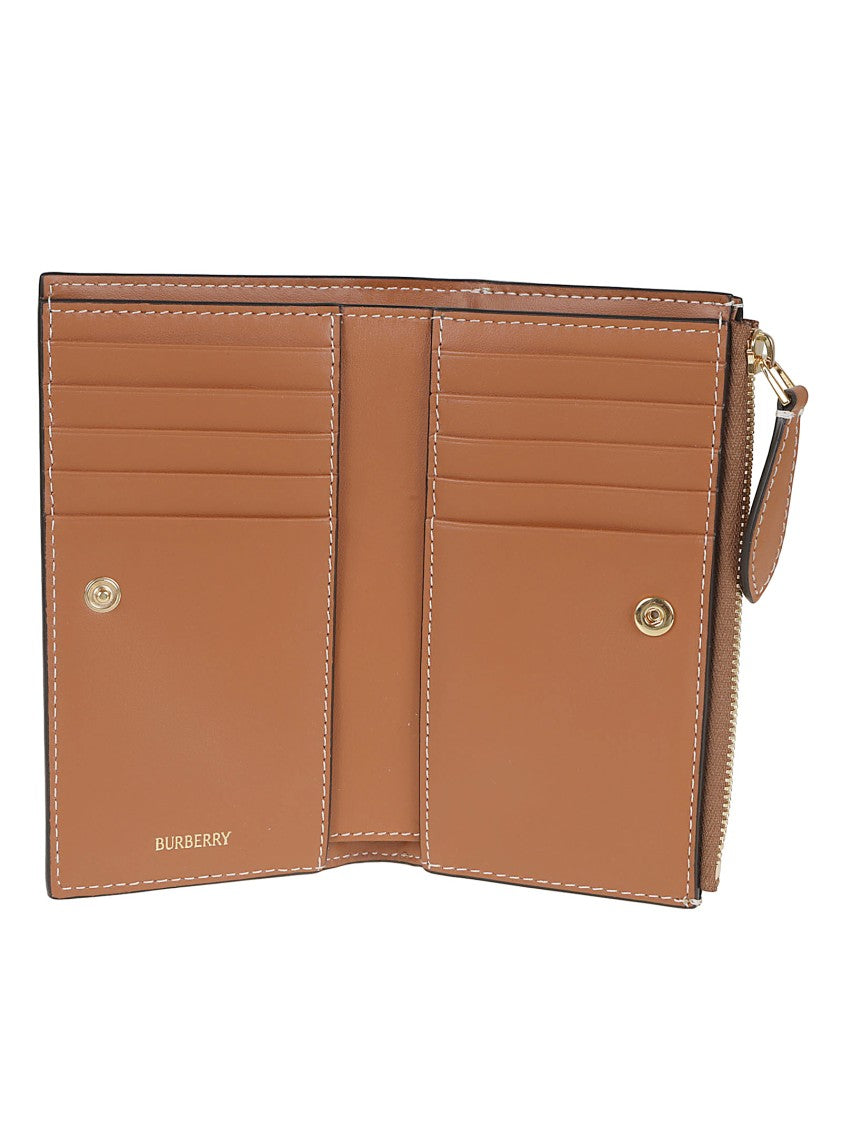 Burberry Checkered Pattern Wallet With Zippered Compartment