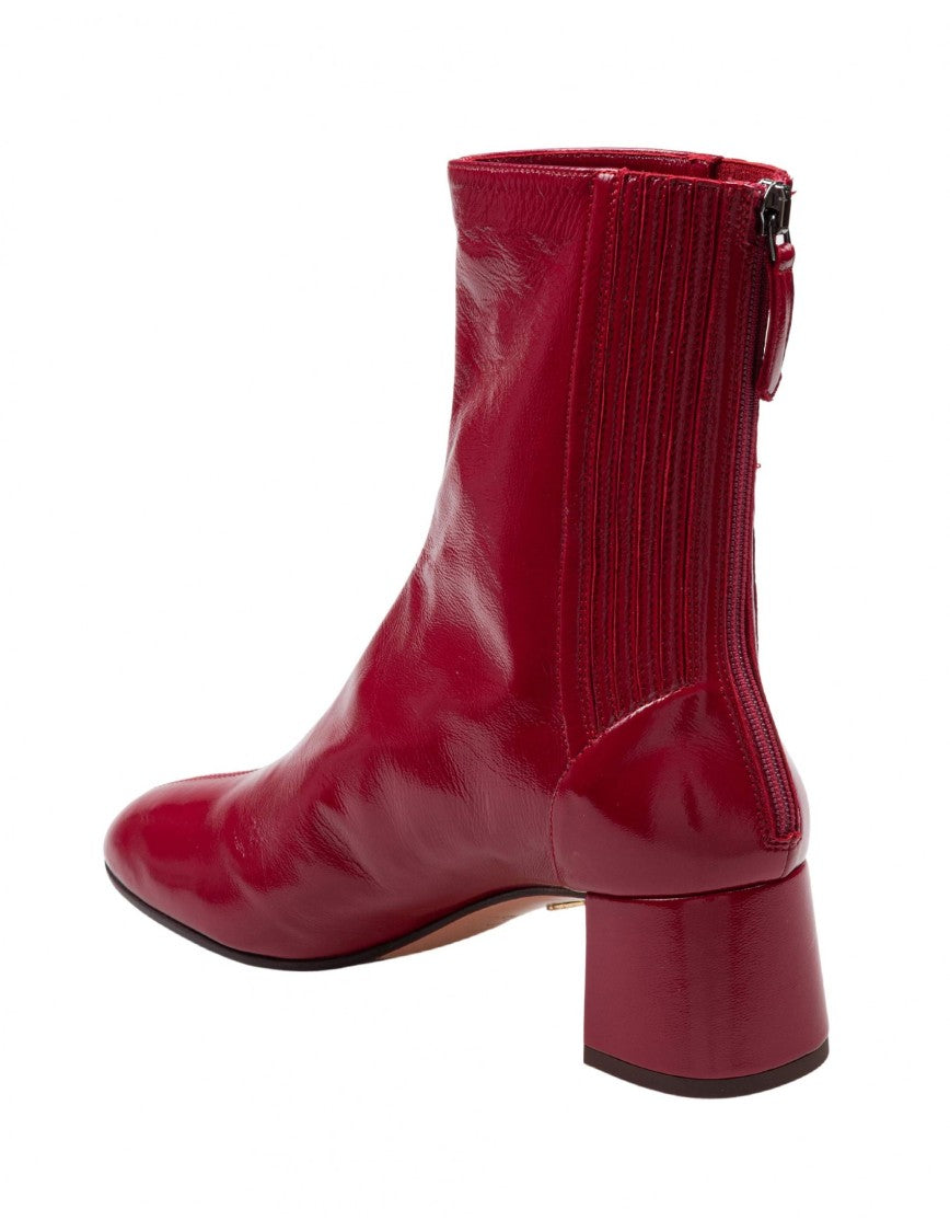 Aquazzura Sain Honore' Bootie With Glossy Red Finish