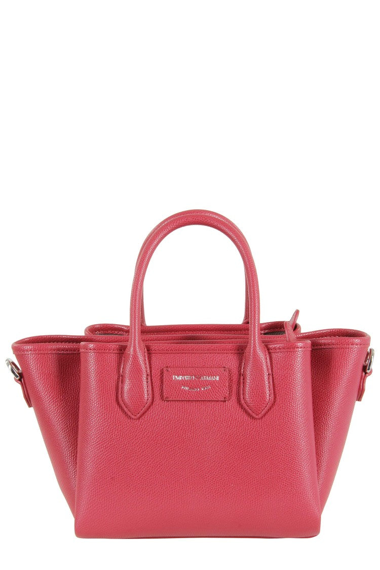 Emporio Armani Textured Faux Leather Shopping Bag