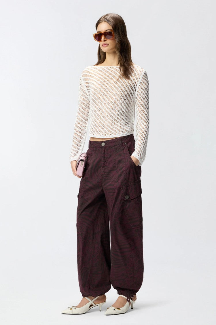 Pinko White Ribbed-Knit Boat-Neck Sweater
