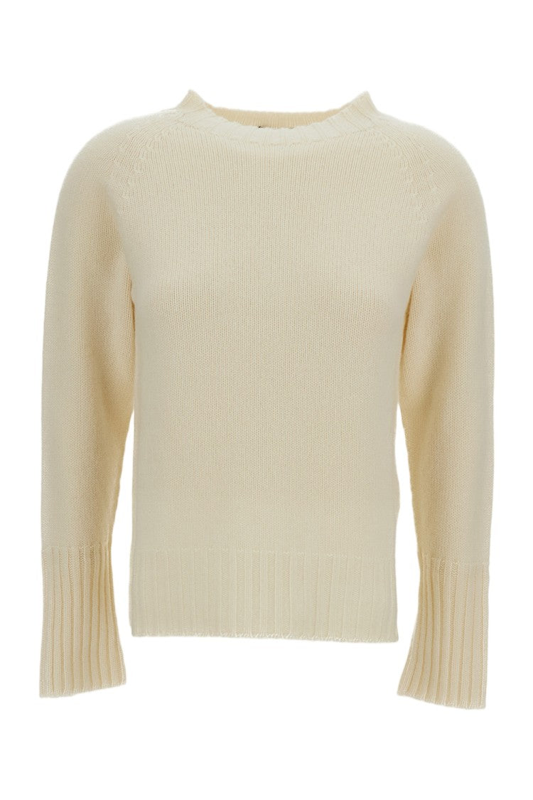 Drumohr Cream Raglan Cashmere Mock-Neck Sweater