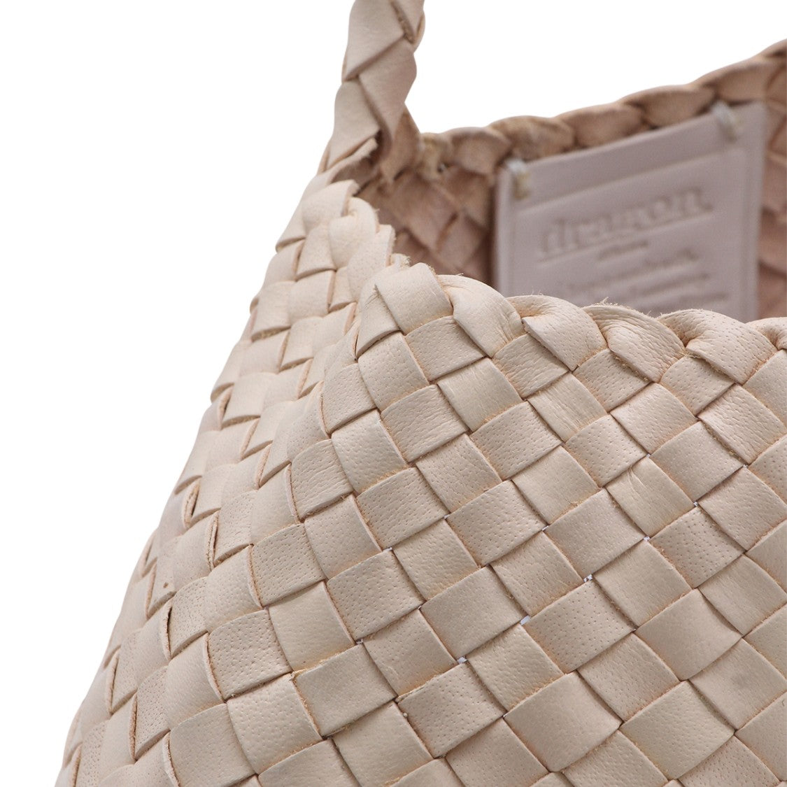 Dragon Diffusion Structured Beige Handbag And Detachable Strap