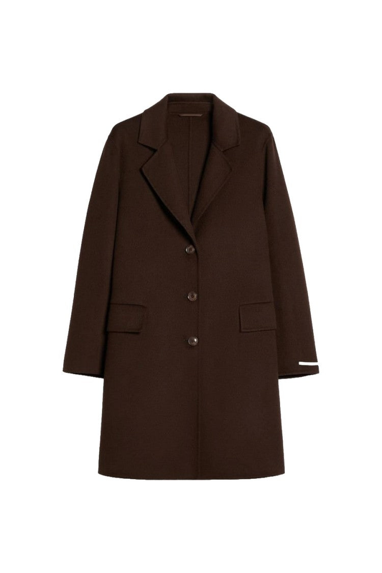 I Blues Dark Brown Single-Breasted Three-Button Coat