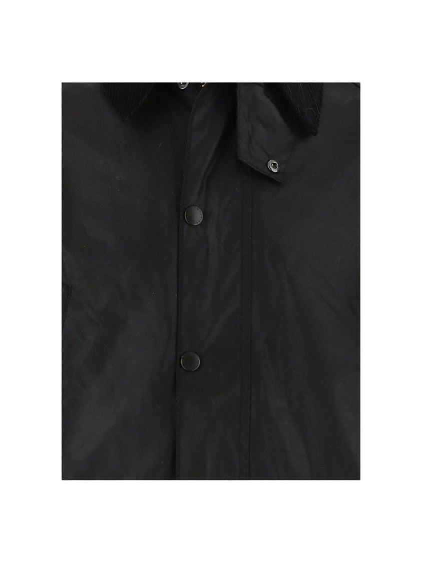 Barbour Black Waxed Cotton Velvet Collar Jacket