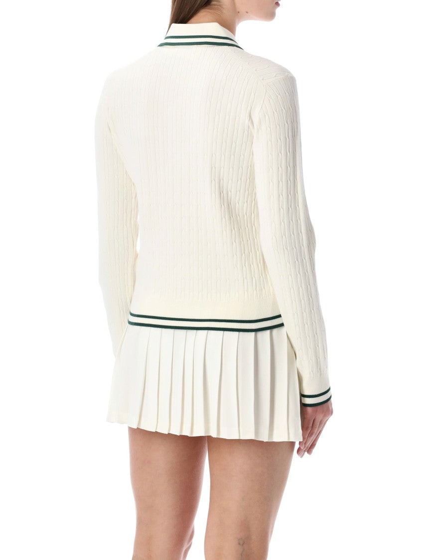 Sporty And Rich Src Mini Cable-Knit Polo