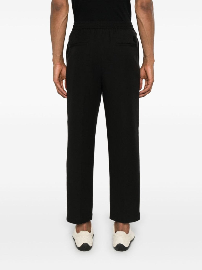 Jacob Cohen Straight-Leg Black Trousers With Drawstring Waist