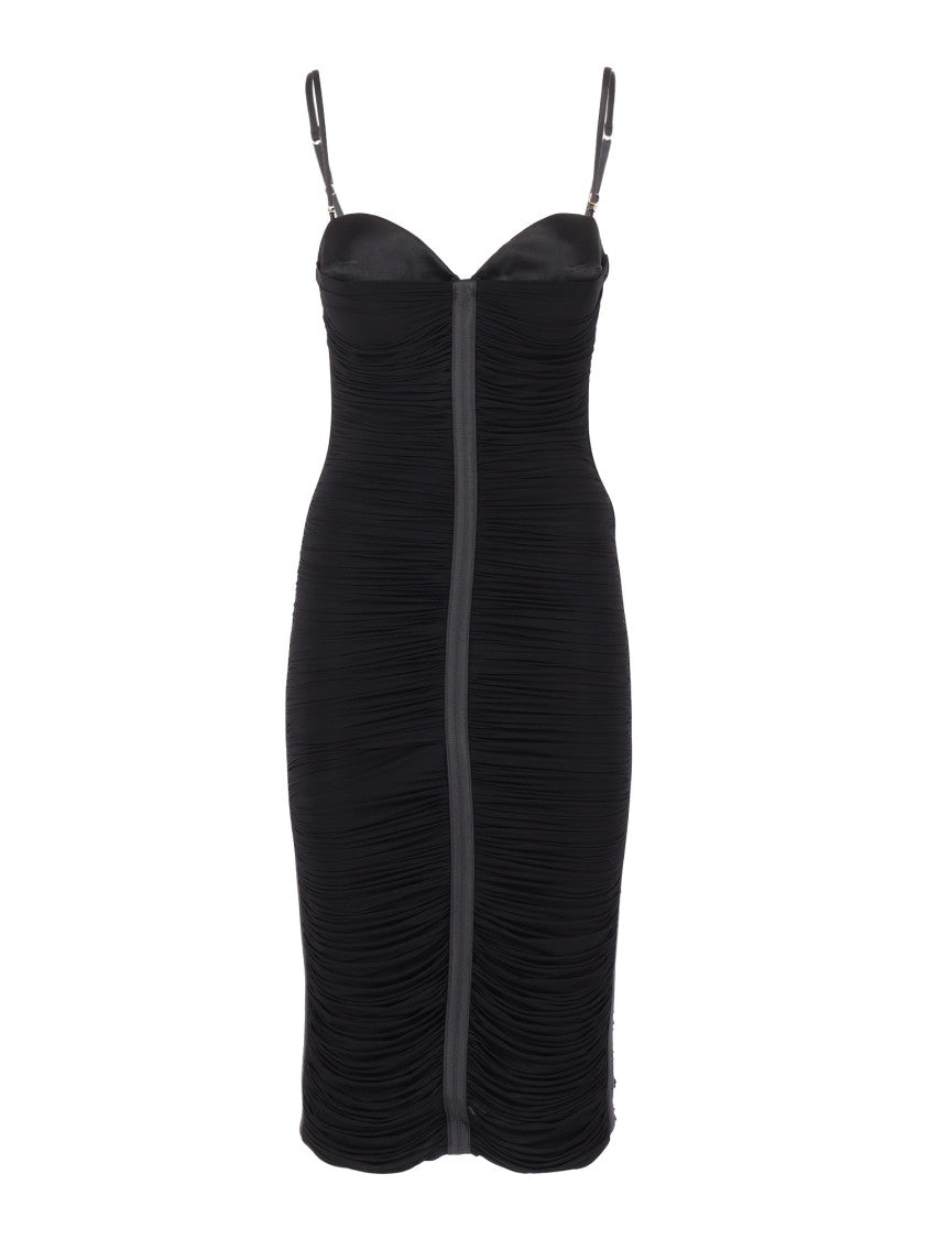 Elisabetta Franchi Fitted Evening Dress With Ruched Detailing