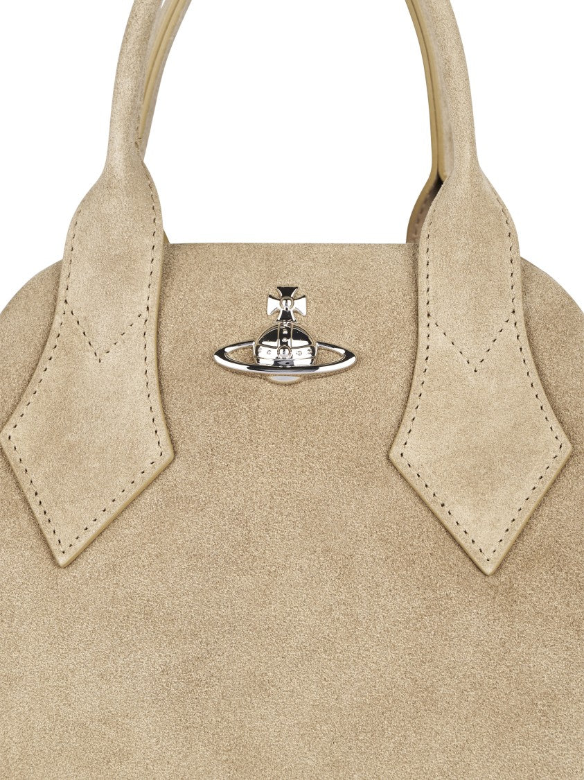 Vivienne Westwood Medium Structured Bag With Suede Texture And Emblem