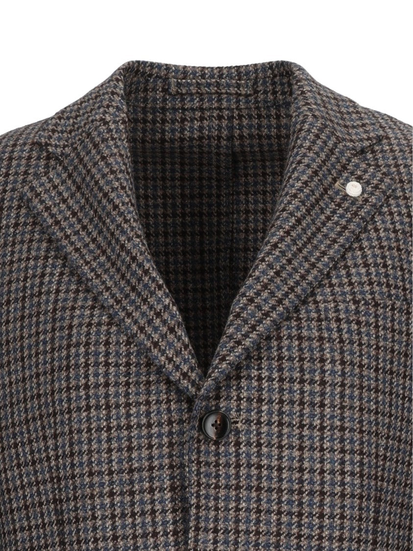 Luigi Bianchi Sartoria Drop 7 Houndstooth Structured Blazer