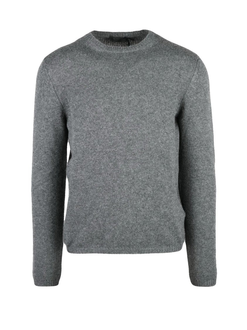 Prada Prada Cashmere Crew Neck Sweater In Soft Grey