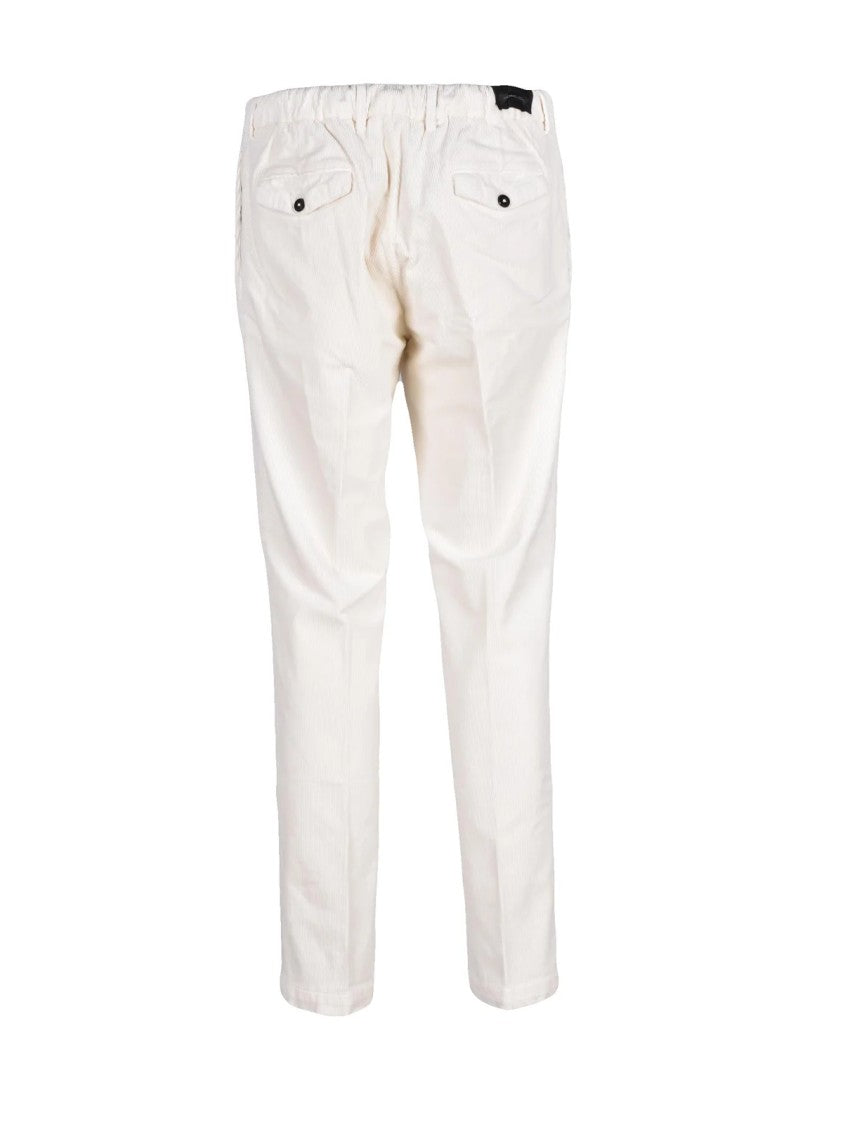 Michael Coal 1+ Slim-Fit White Trousers With Textured Fabric And Tapered Leg