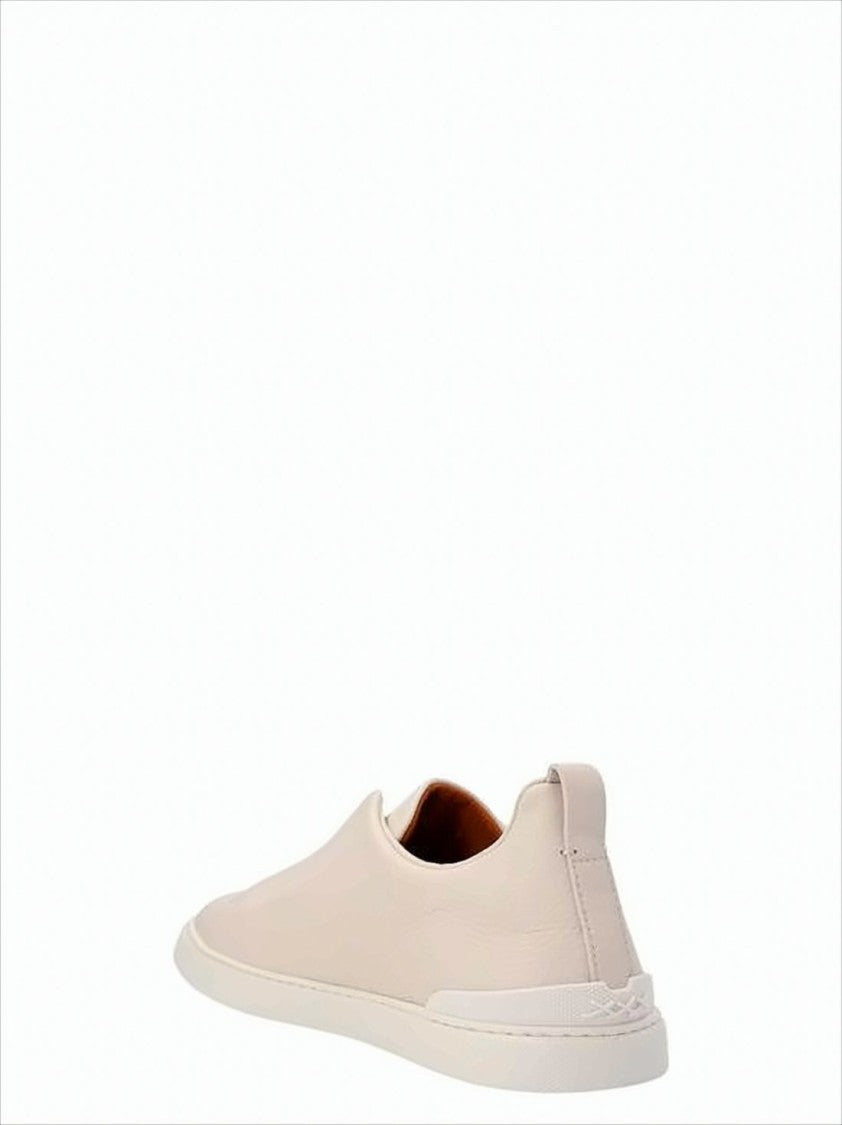 Ermenegildo Zegna Minimalist Deerskin Sneakers With Rubber Sole And Slip-On Design