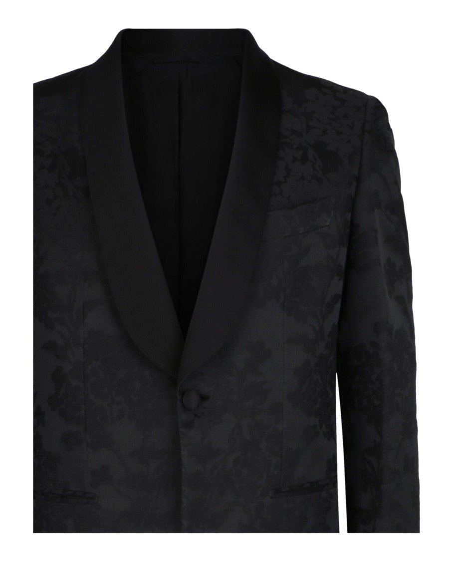 Brioni Floral Jacquard Tuxedo Jacket With Satin Shawl Lapels