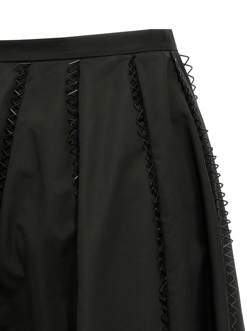 Fabiana Filippi Longuette Skirt With Beaded Embroidery Detail
