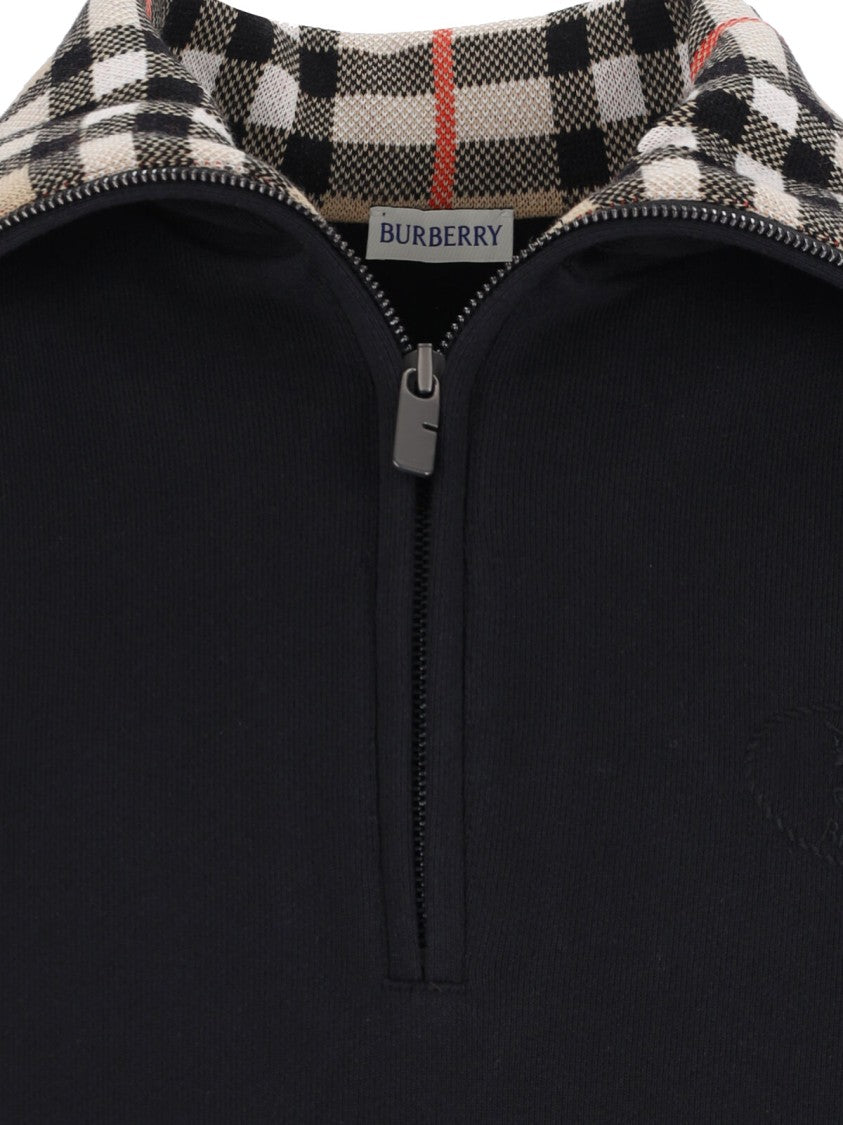 Burberry "Check" Zip Sweater – Black