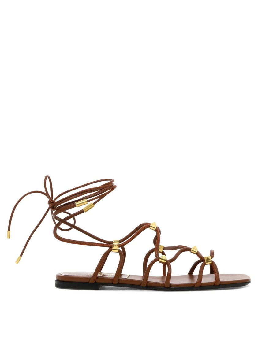 Valentino Garavani Leather Sandals With Knot Detailing