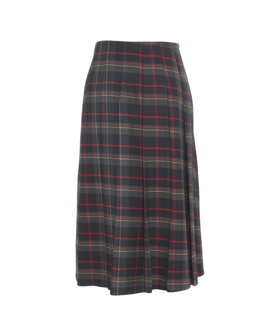 5 Progress Pleated Midi Skirt With Embellished Checkered Design
