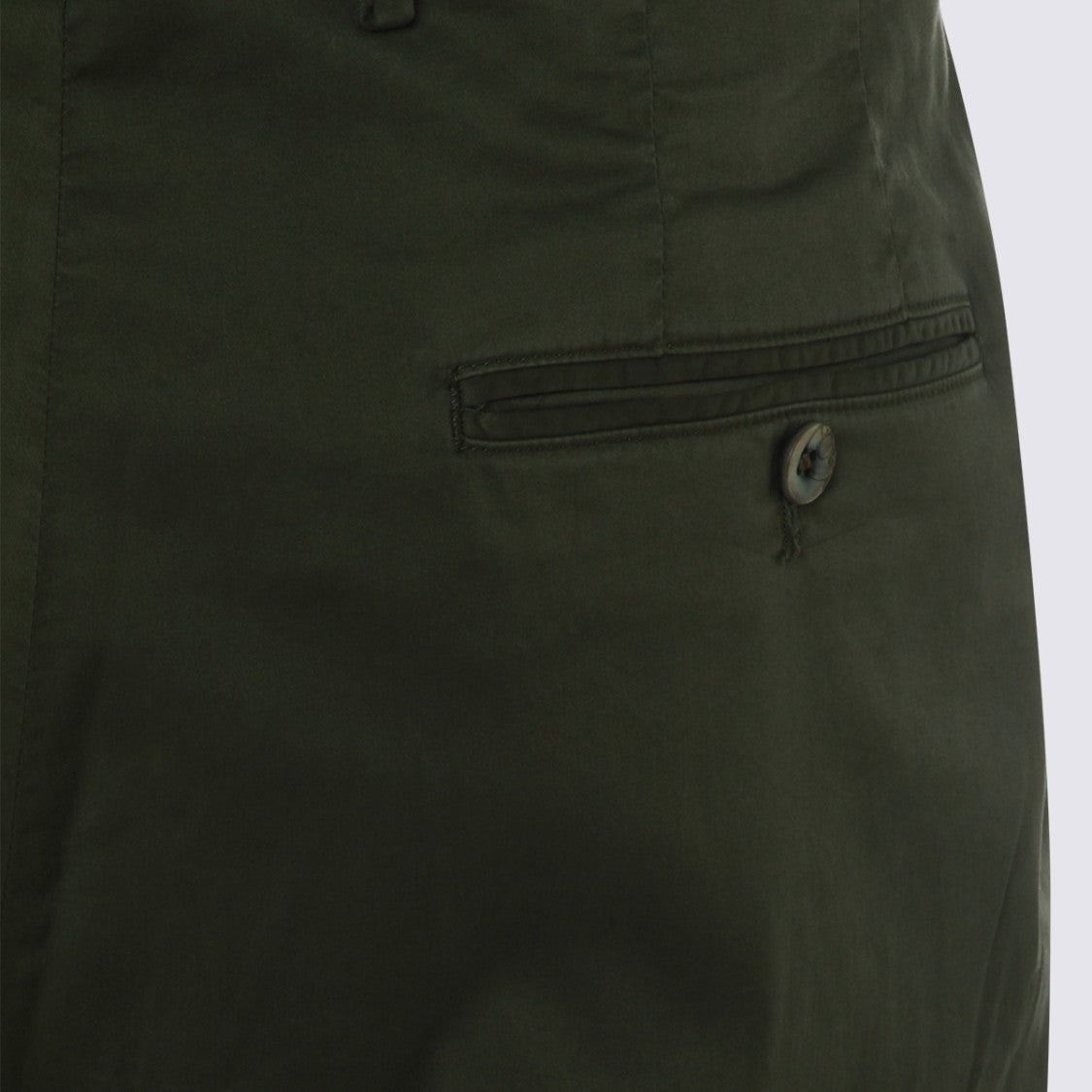 Gta Il Pantalone Tailored Fit Green Trousers With Cuffed Hem And Straight Leg