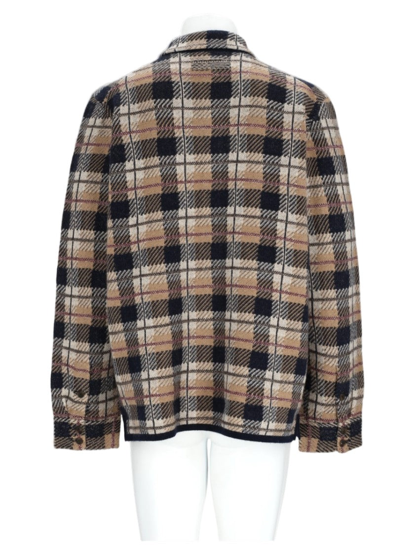 Guest In Residence Multicolor Plaid Cashmere Cardigan