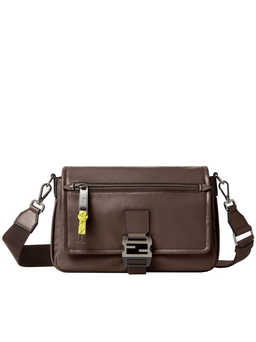 Fendi Flux Messenger B Vit.Mal Brown Leather Messenger