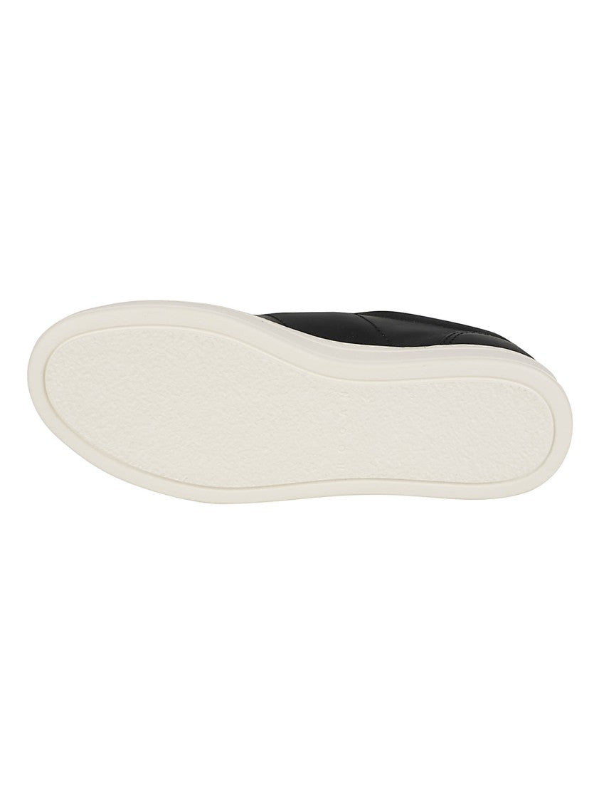 Hogan H668 Laceless Black Calf Leather Slip-On Sneakers