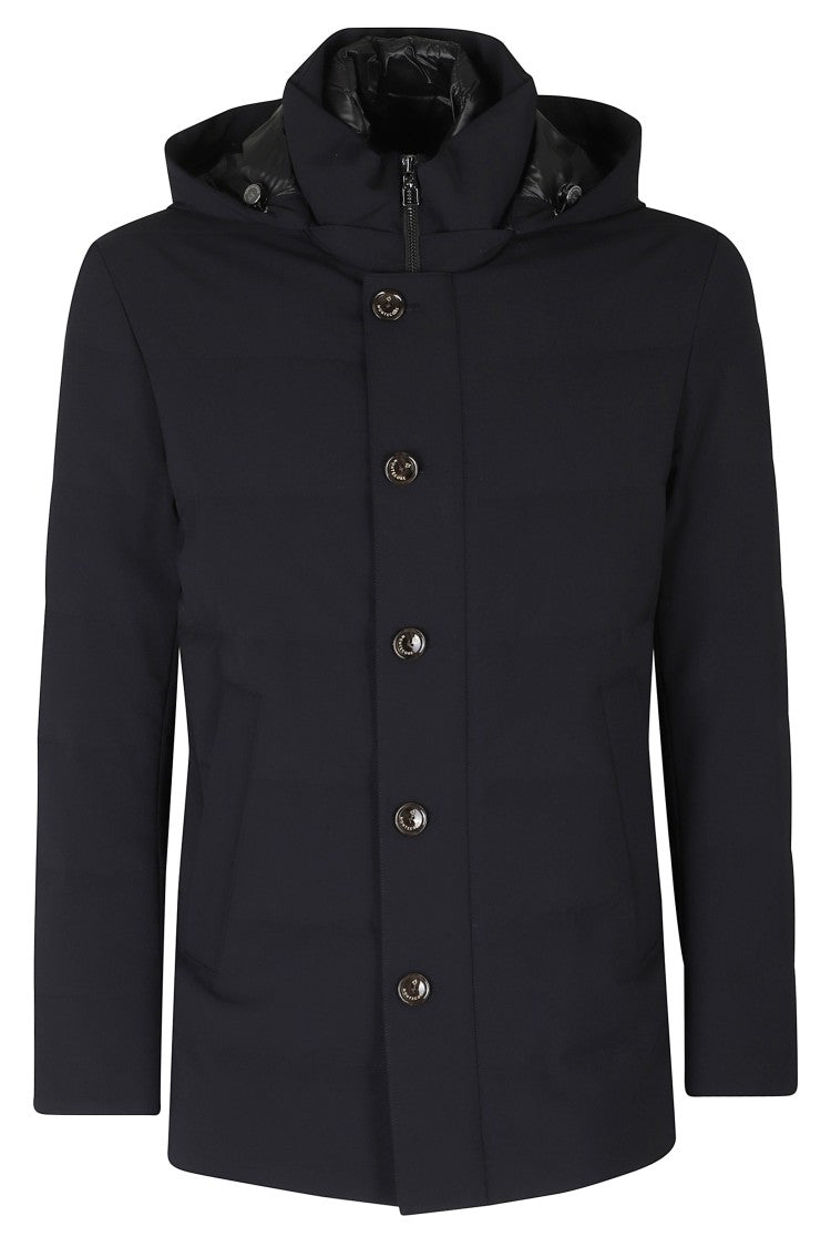 Montecore Blue Detachable Hood Quilted Down Jacket
