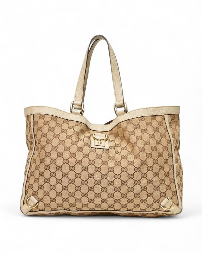 Gucci Square Gg Supreme Shopper Bag White