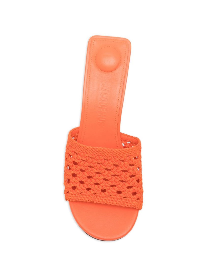 Jacquemus Orange Minimalist Open Toe Flat Sandals