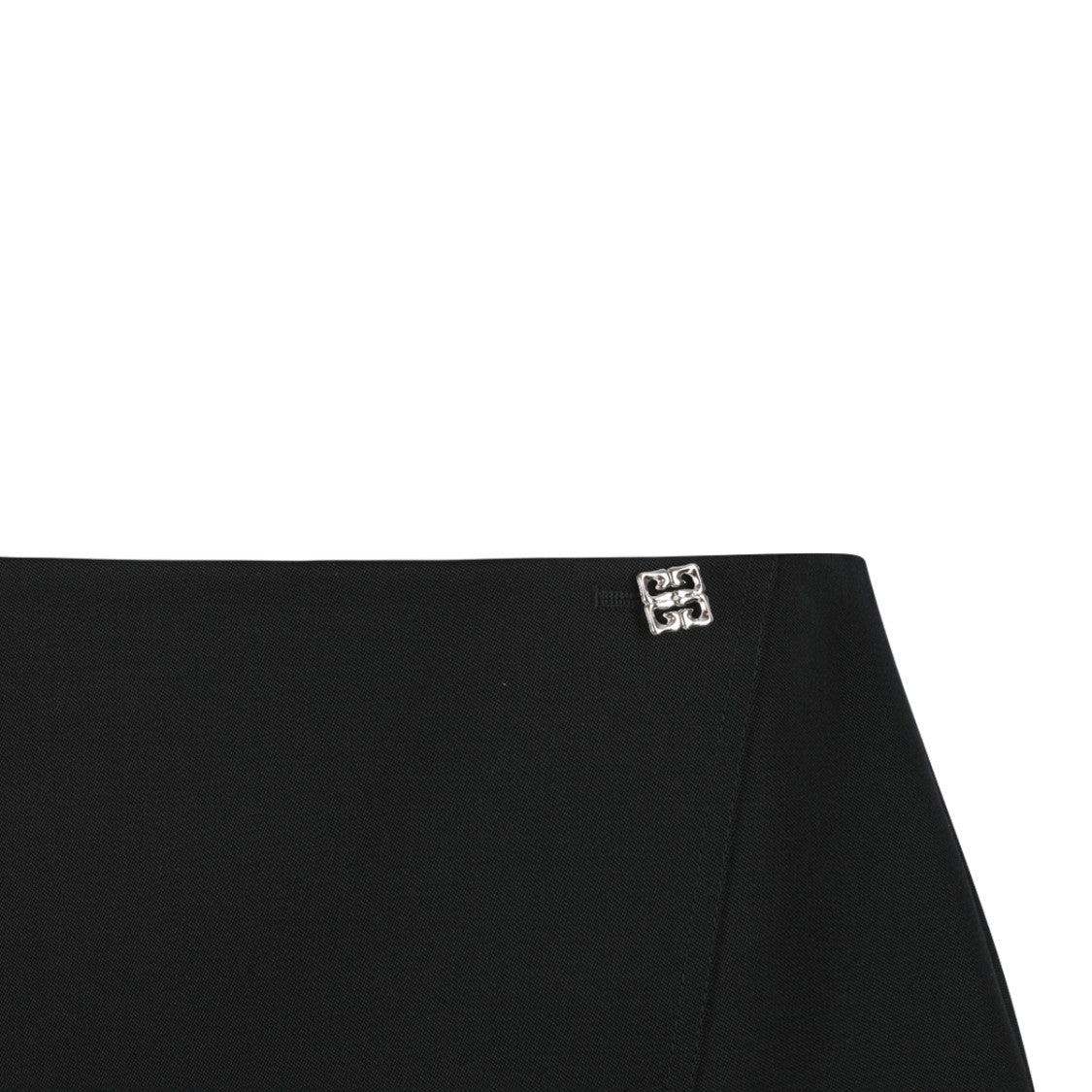 Givenchy Knee-Length Black Wool Skirt With Frontal Fastening And Subtle Split
