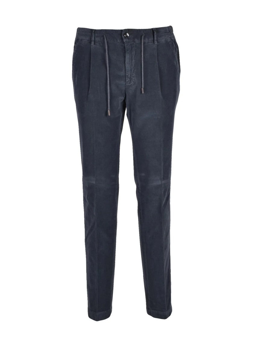 L.B.M. 1911 Blue Stretch Cotton Tapered Formal Pants