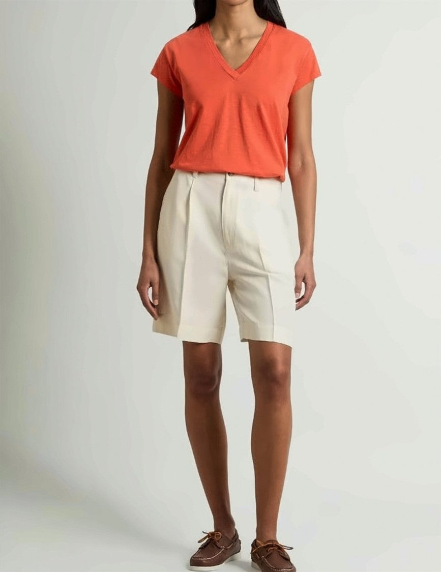 Woolrich Linen Blend Darts Pressed Pleat Shorts