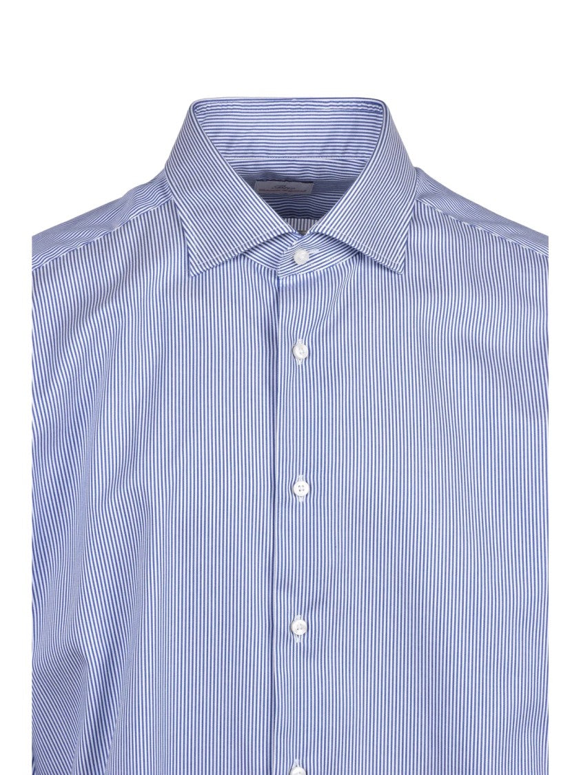 Brio White/Blue Striped Cotton Shirt