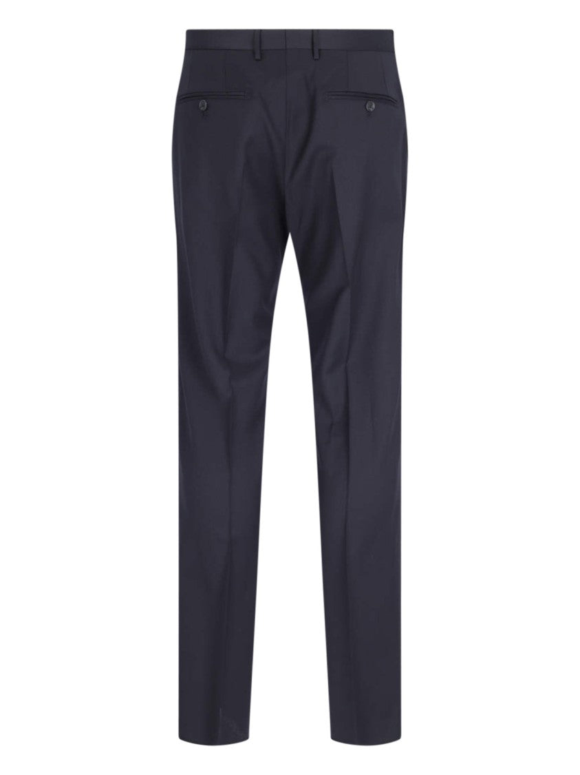 Tagliatore Blue Tailored Notch Lapel Wool Pleated Suit