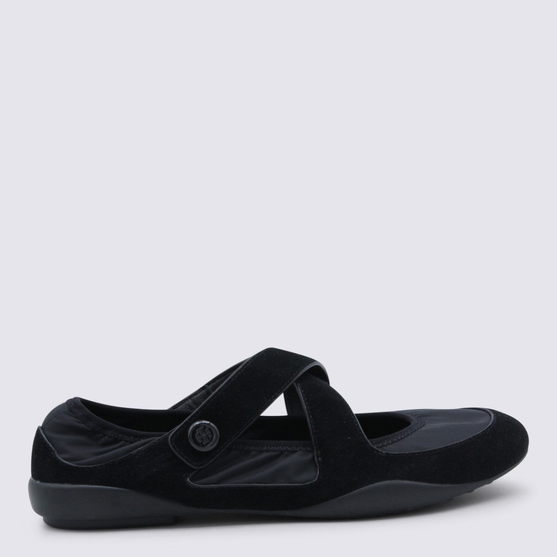 Tory Burch Matte Black Rounded Toe Flats
