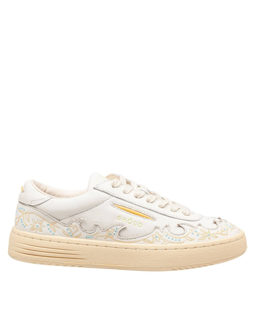 Ghoud Embroidered Lido Leather Sneakers