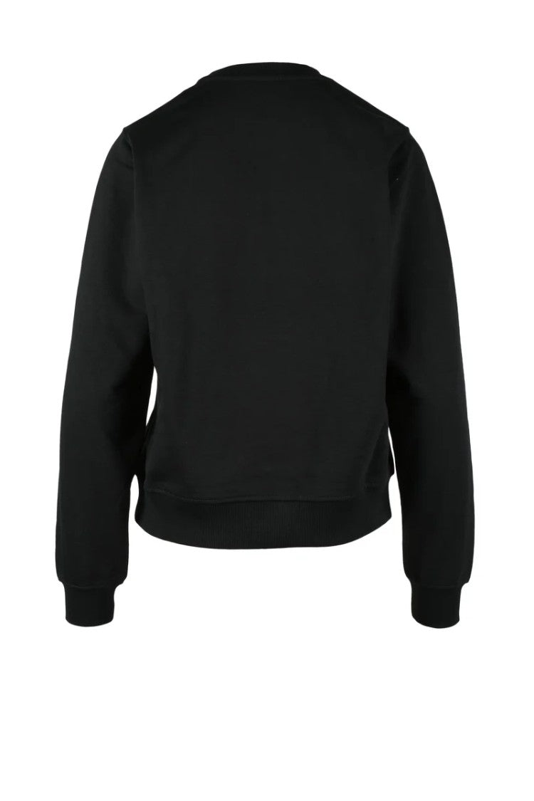 Diesel Black Cropped Cotton-Blend Sweatshirt