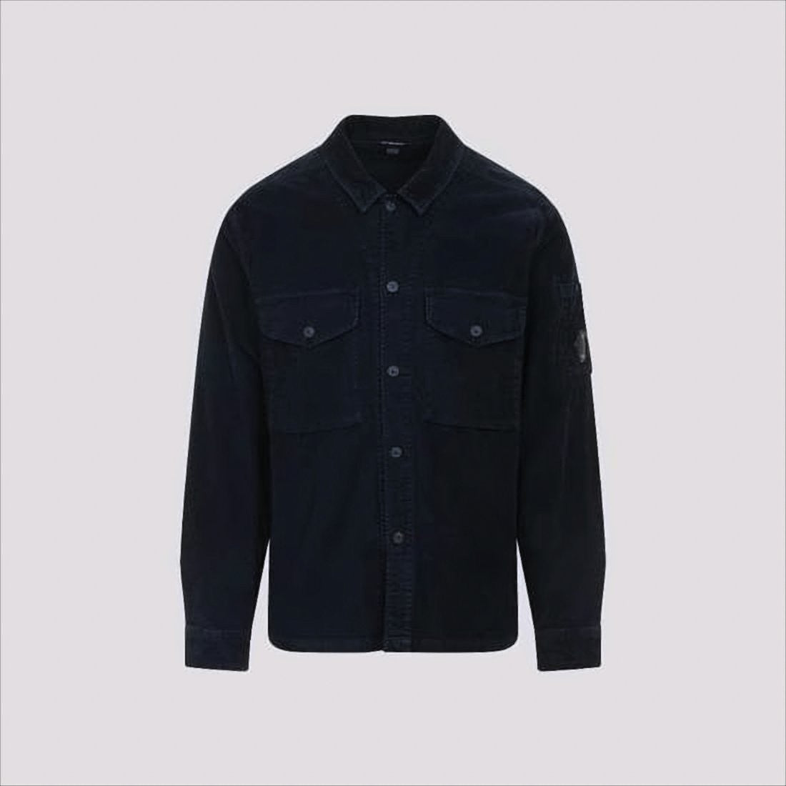 C.P. Company Classic Black Shirt-Style Jacket With Structured Collar And Flap Pockets