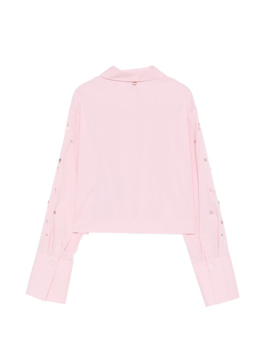 Liu Jo Light Pink Embellished Long-Sleeve Shirt