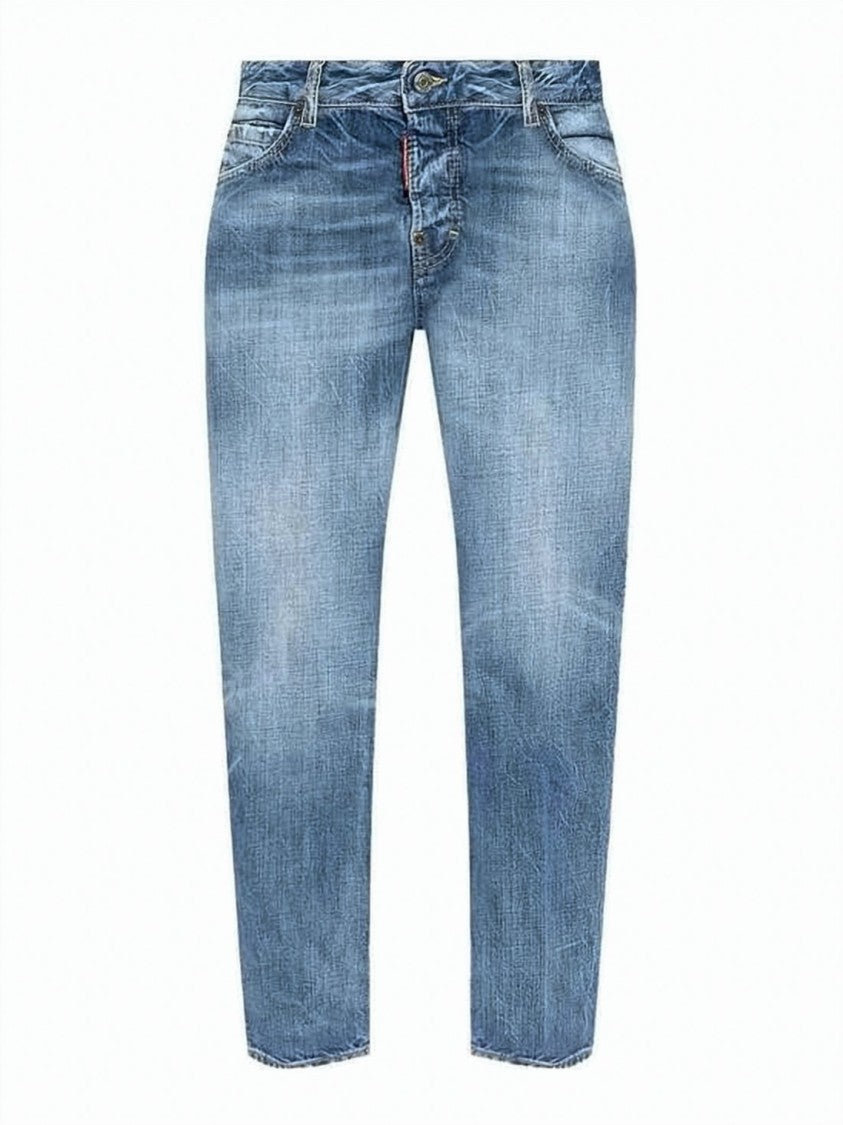 Dsquared2 Straight Leg Denim Pants With Classic Five-Pocket Design